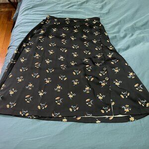 Madewell Black Satin Skirt